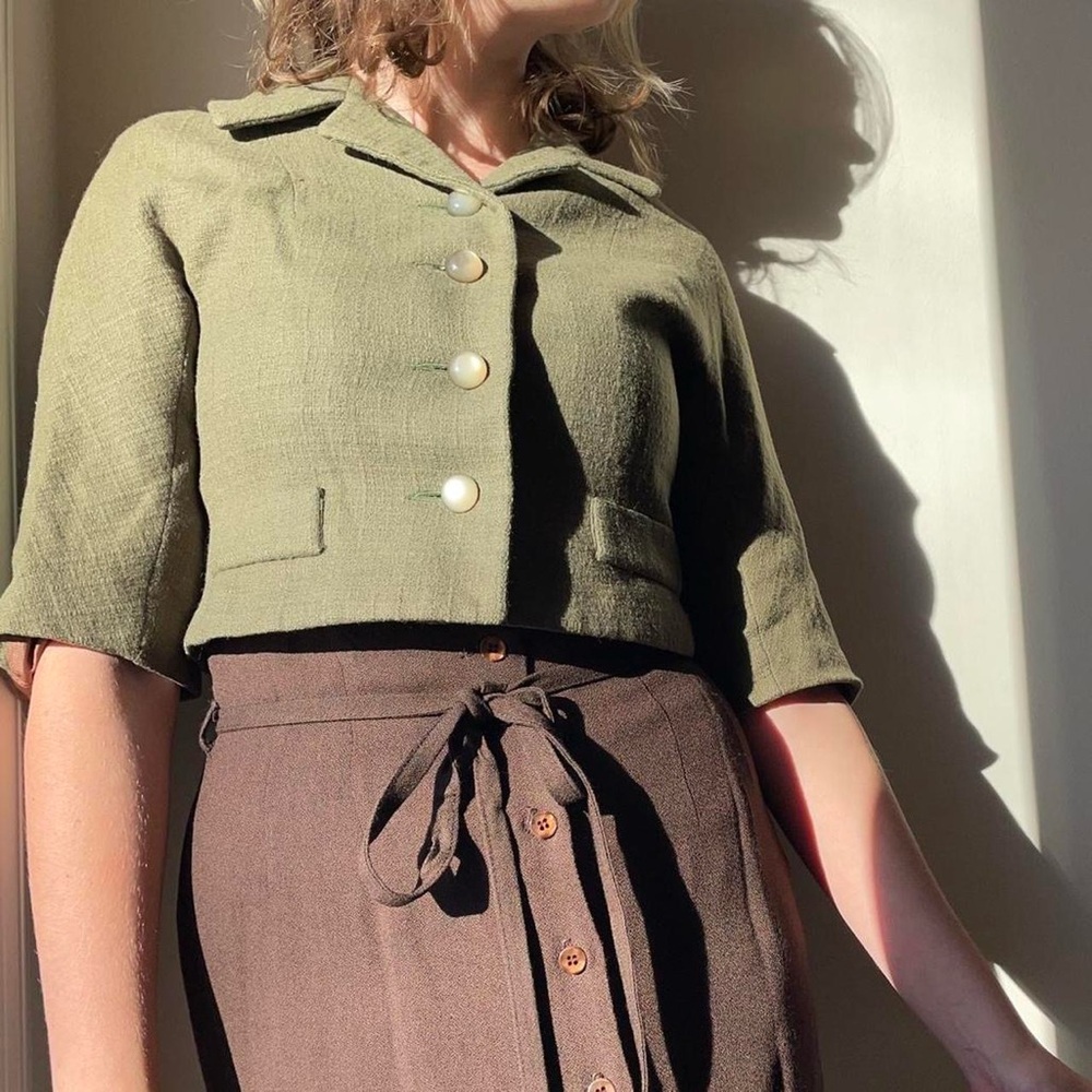 Vintage 1950’s Green Blazer Top